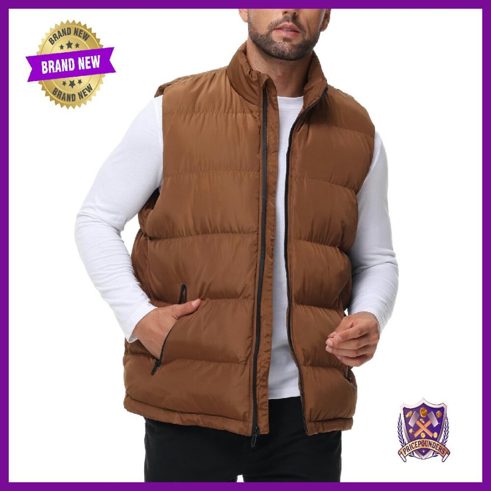 Men's Puffer Vest Lightweight Water-Resistant Winter Jacket M-5xl